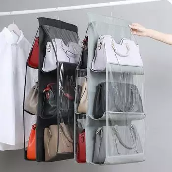 Пылезащитный гардеробный мешок для хранения 6-карманный держатель для сумок домашний органайзер
