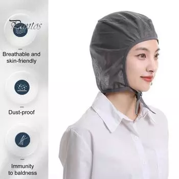 Пылезащитный колпачок с ремнями, надежная посадка, унисекс, противоскользящая, регулируемая, дышащая, сетка, предотвращающая рост волос, рабочая шапка для фабрик и мастерских небесно-голубой