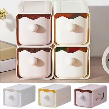 Пылезащитный контейнер для хранения ювелирных изделий и помады, пластиковый ящик для хранения разных вещей, ящик для хранения, настольный ящик белый