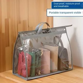 Пылезащитный мешок для сумок, прозрачный подвесной мешок для хранения в шкафу, влагонепроницаемый органайзер для кожаных сумок в спальне. S
