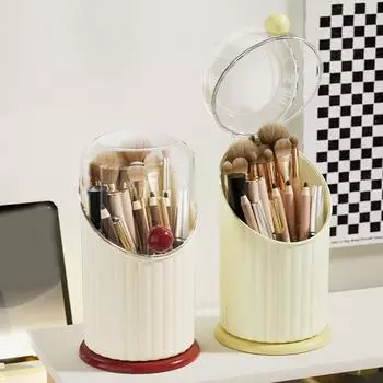 Пылезащитный настольный ящик для хранения, водонепроницаемый органайзер для косметики, переносной держатель для карандашей, туалетный столик красный