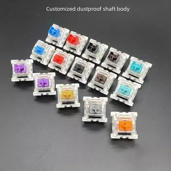 Пылезащитный переключатель механической клавиатуры Gote - фиолетовый, синий, черный, красный, золотой, оранжевый, серебристый (Возможность горячей замены) Cross axis зелёный