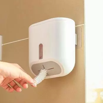 Пылезащитный пластиковый контейнер для хранения, настенный чехол для пищевых продуктов, контейнер для хранения в ванной комнате белый