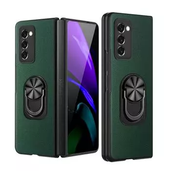 Пылезащитный противоскользящий кожаный чехол для Samsung Galaxy Z Fold 4 3 Fold4 Fold2 5g Fold3 Fold 2 Противоударный чехол для мобильного телефона Funda for Galaxy Z Fold 4 чёрный