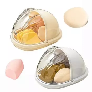 Пылезащитный ящик для хранения пуховки для пудры, симпатичный ящик для хранения косметики, настольный органайзер для косметики для путешествий белый