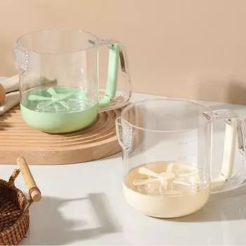 Пылезащитный венчик для смешивания с прозрачной шкалой, чашка для смешивания жидкостей, инструмент для взбивания яиц зелёный