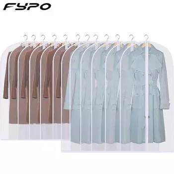 Пылезащитный защитный чехол для одежды, полностью закрытый чехол для одежды с застежкой-молнией, подвесные сумки для одежды, прочная сумка для хранения одежды 60x100cm