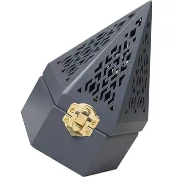 Pyramid Incense Burner Holder Censer Decoration Aromatherapy Box Ornament Decors Wooden Cone чёрный