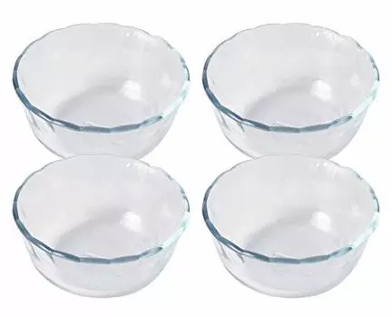 Pyrex CP-1552 Bakeware Clear, 10.1 fl oz (300 ml), Custard Cups, Set of 4