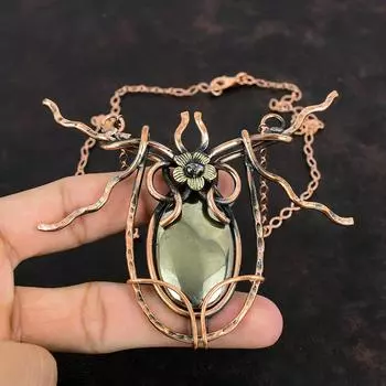 Pyrite Necklace Copper Wire Wrapped Necklace Handmade Jewelry Adjustable Chain Necklace Wonderful Copper Jewelry Gemstone Necklace For Gifts