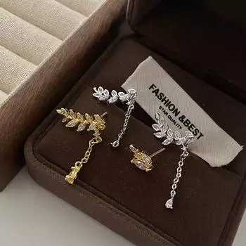 Пышная листва, серьги-листья, асимметричные серьги в форме капли воды, японские и модные холодные серьги