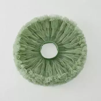 Пышная юбка-пачка для девочек темно-зеленого фруктового цвета с рисунком кролика L (Height 120-140CM)