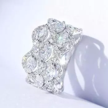 Пышное Сладкое Кольцо Европа и Соединенные Штаты Микро инкрустировано Цирконом Девушка Новое Кольцо с Темпераментом Обручальное Кольцо No. 6