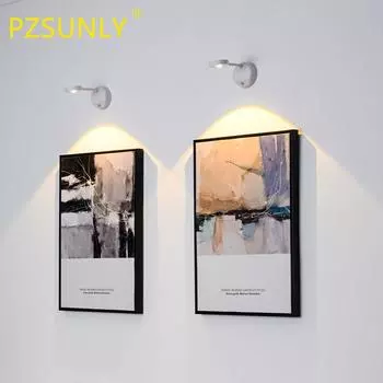 PZSUNLY USB перезаряжаемый интеллектуальный человеческий сенсорный беспроводной настенный светильник с регулируемой яркостью светодиодный прожектор для освещения картин 3 Color in One Lamp