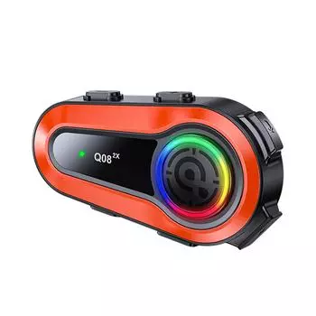 Q082X BT5.0 Беспроводная мотоциклетная гарнитура для внутренней связи с шумоподавлением для двух гонщиков, говорящих одновременно 2-in-1