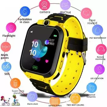 Q12B Смарт-часы для детей Smartwatch Phone Watch для Android IOS Life Водонепроницаемые позиционирование LBS 2G как