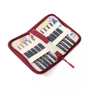 Q1JB 22 шт./набор крючков для вязания с чехлом для артритных вязаных шапок, сумок, носков