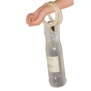 Q1JB Diamond Embellished Wine Tote Water Bottle Holder Convenient Insulation Cup Bag коричневый