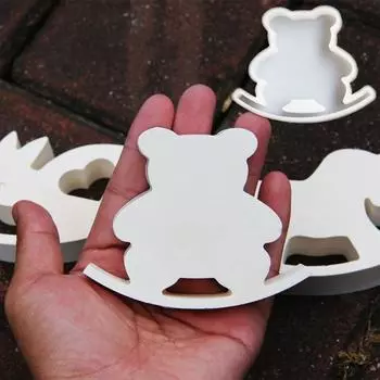 Q1JB Handmade Rocking Horse Moulds Ornament Animal Silicone Molds Decorative Molds