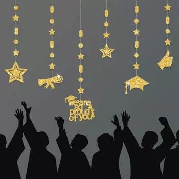 Q1JB Звездные гирлянды, баннеры для выпускного сезона, украшения на стену, дверь
