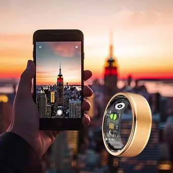 Q3 тонкий пульт дистанционного управления камерой смарт-кольцо спортивное кольцо мониторинг здоровья Bluetooth черный технология сон пульс кровь кислород 7 чёрный