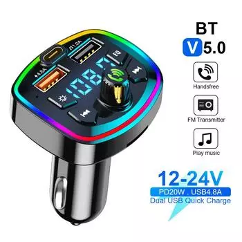 Q7 20 Вт Mp3 True 4.8A Двойной порт USB PD зарядка автомобильные аксессуары Bluetooth Hands Free Bluetooth автомобильное зарядное устройство автомобильный FM-передатчик Q7 4.8A
