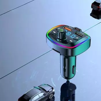 Q7 Bluetooth 5.0 автомобильное зарядное устройство автомобильный Fm-передатчик Bluetooth Hands Free светодиодный фонарь Mp3-плеер True 3.1A двойной порт USB Pd зарядка