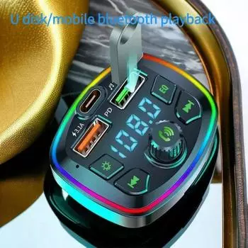 Q7 Bluetooth Car Charger car FM transmitter Bluetooth hands free MP3 true 3.1A dual USB Port PD charging