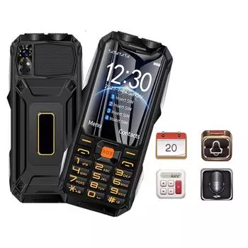 Q9 2G кнопочный мобильный телефон 3,5 дюйма 4 SIM-карты 4500 мАч Bluetooth фонарик FM-радио прочный телефон чёрный
