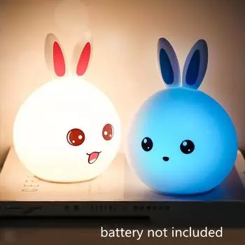 Q эластичный мягкий милый кролик мягкий свет в форме кролика ночник для домашних животных для сопровождения детей синий