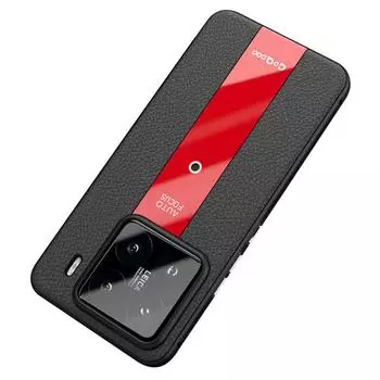 Q.COO Для Xiaomi 15 Чехол Противоударный ПУ+ТПУ+Акрил Чехол для телефона Red