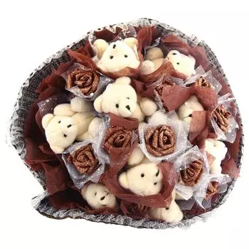 Q-FLA Bear Bouquet Mix Mother s Day Gift Bouquet Plush Toy Present QA-13