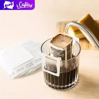 [я Кафилас][EDCF] (Японское качество) 50/100 шт. пустой капельный фильтр-мешок для кофе, бумажная капельница, супер высокое качество, портативный подвесной стиль ушей 50PCS белый