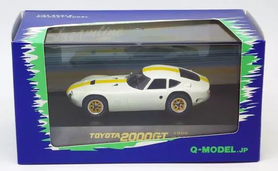 Q Model Toyota 2000GT 1966 Japan GP Tamura Practice Specification Yellow Stripe Finished Product 1/43