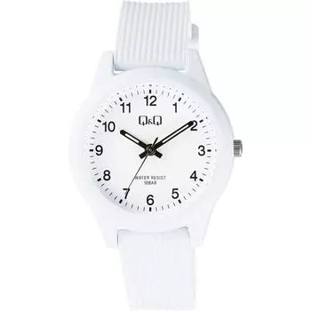 Q Q [Q Q] Watch Analog Color Watch Waterproof Urethane Strap V01A 018VK Women s White White