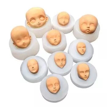 Q версия детское лицо силиконовые формы глиняная голова Sculpey кукла модификация аксессуары 3D форма для лица