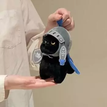 Q-версия Knight Cat Kitty кукла-кошка игрушка-подвеска на рюкзак кукла-компаньон сумка кукла-подвеска детский подарок на день рождения милая черная игрушка-кошка