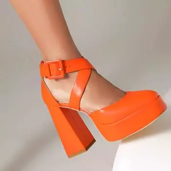 Q/женские босоножки на высоком каблуке, весна/лето, новые пикантные модные непромокаемые босоножки большого размера на платформе и толстом каблуке 35 чёрный