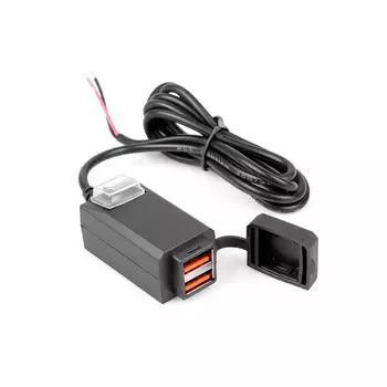 QC 3.0 USB зарядное устройство для мотоцикла с двумя USB-разъемами для быстрой зарядки, адаптер питания 5 В с переключателем, водонепроницаемый с крышкой