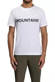 QD Logo Print Asian Fit Logo Print AF Men белая PRT5 [Mammut] Футболка мужская/QD футболка 1017-02012