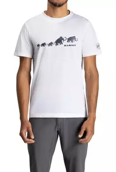 QD Logo Print Asian Fit Logo Print AF Men белая PRT3 [Mammut] Футболка мужская/QD футболка 1017-02012