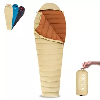 QEZER спальный компактный пух для мумии 1200 г пуха зимний спальный 650FP высококачественный 400T водоотталкивающий соединяемый для 2 горных спал