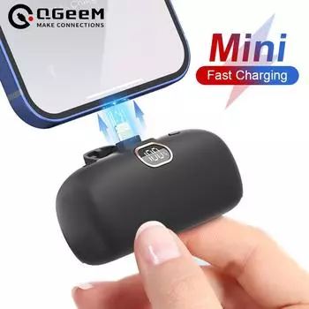 QGeeM Mini Power Bank 5000 мАч PowerBank QC PD Быстрая зарядка для iPhone 14 13 12 Batterie Externe Портативное зарядное устройство для Samsung Xiaomi