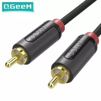 QGeeM RCA-RCA кабельный разъем-разъем сплиттер аудиокабель RCA стерео Aux провод для ТВ CD DVD VCD радиоусилитель звука консоль 1.8m 6ft чёрный
