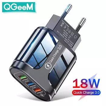 QGeeM USB быстрое зарядное устройство Quick Charge 3,0 4,0 универсальные настенные зарядные устройства для мобильных телефонов и планшетов для iphone 11 Samsung Huawei зарядное устройство