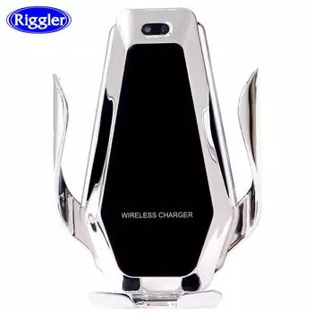 Qi 10 Вт Беспроводное Автомобильное Зарядное Устройство Автоматический Зажим Быстрая Зарядка Держатель Телефона Для Huawei P30pro Iphone Xs Xt Xs Max X as picture золотой