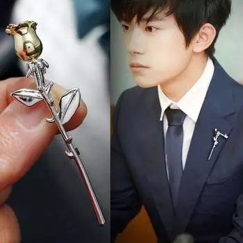 Qianxi exquisite brooch, The Little Prince s rose corsage, men s and women s suits, high-end golden temperament, pin accessories tide