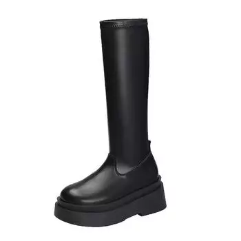 Qiao Feifei boots women s new high-end foreign thick-soled boots elastic sleeve high boots 40