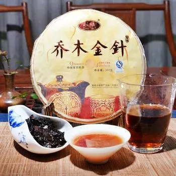 Qiao Mu Jin Zhen * Yunnan Puerh Golden Bud Пуэр Чайный торт Спелый Пуэр Шу 357г