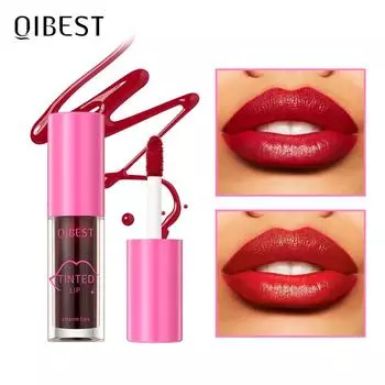 QIBEST Цветная лаковая губная помада на водной основе с длительным увлажняющим эффектом для губ 01